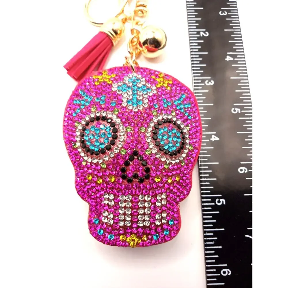 Bougie Bling Day of the Dead Halloween Skull Keyring Keychain 957-80